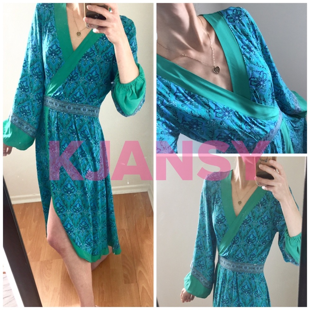Cardiff Blue Green Paisley Dress - Picture 8 of 8